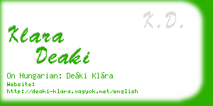 klara deaki business card