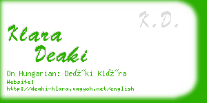 klara deaki business card